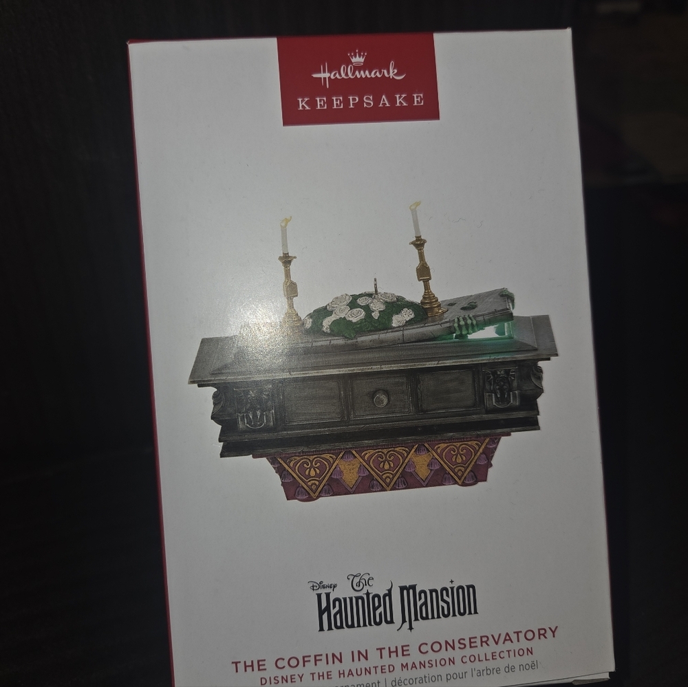 Hallmark Keepsake Disney Haunted Mansion Coffin In Conservatory Ghost Ornament